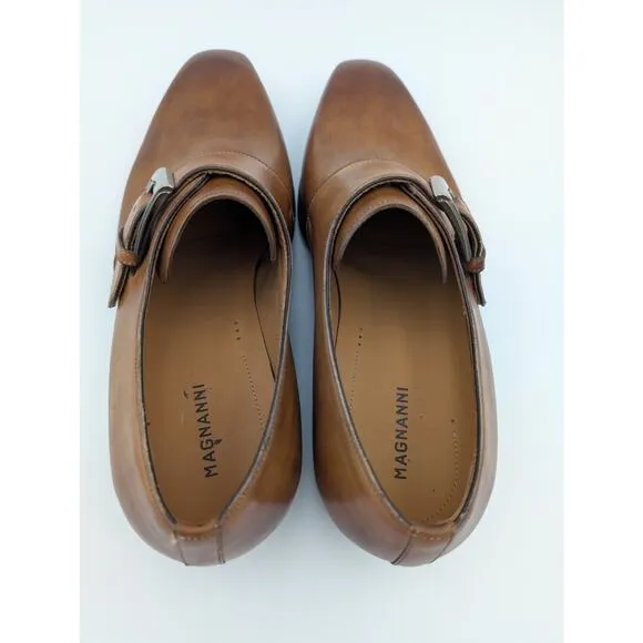Magnanni Marco II Monk Strap Leather Dress Shoes Cuero Brown Size US8 EU41