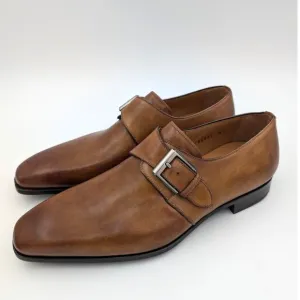Magnanni Marco II Monk Strap Leather Dress Shoes Cuero Brown Size US8 EU41