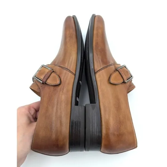 Magnanni Marco II Monk Strap Leather Dress Shoes Cuero Brown Size US8 EU41