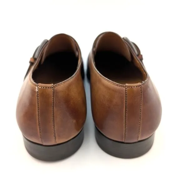 Magnanni Marco II Monk Strap Leather Dress Shoes Cuero Brown Size US8 EU41