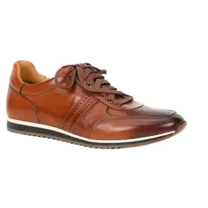 Magnanni Men's Marlow Cognac Brown Leather Lace Up Men Sneakers size 10