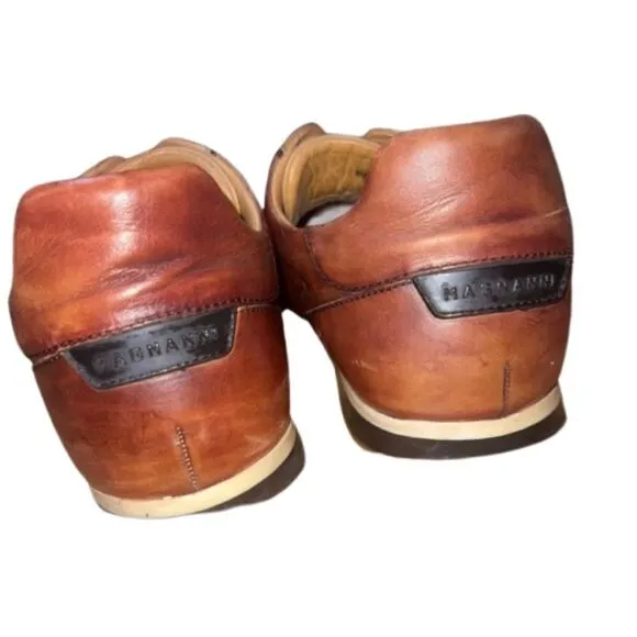 Magnanni Men's Marlow Cognac Brown Leather Lace Up Men Sneakers size 10