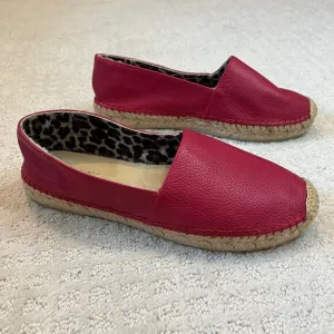 Maje Red Leather Espadrille Slip On Shoes Size 6