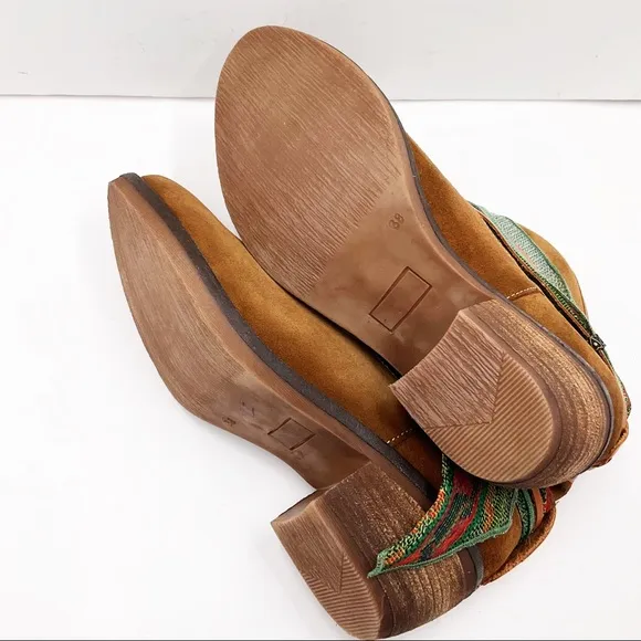 🆕{Manuel Alves} Western Leather Ankle Booties