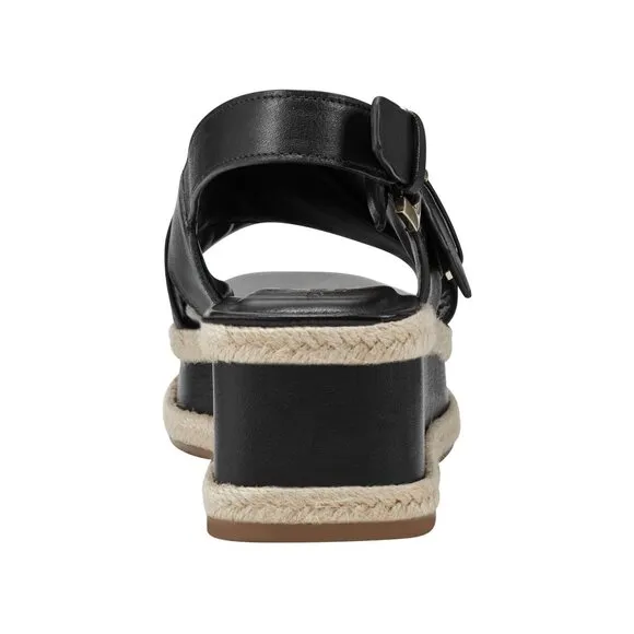 Marc Fisher Shoes Renda Black Leather Platform Sandals
