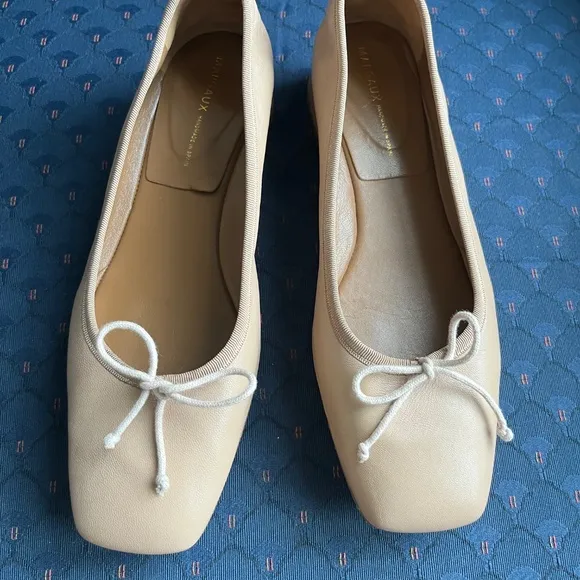 Margaux The Ada Low Heel Ballet with Bow Detail and Square Toe