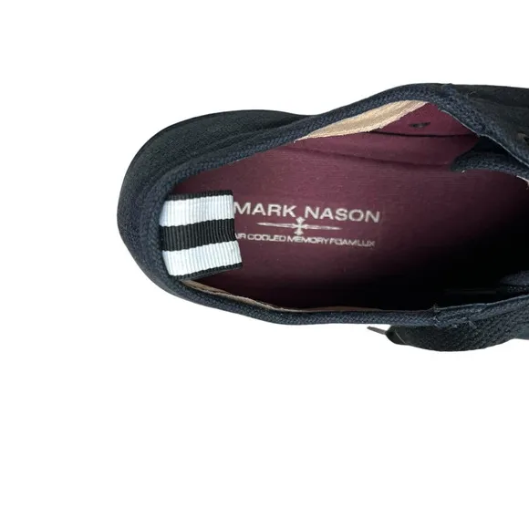 Mark Nason Mens Sneakers Low Top Lace Up Cushioned Insoles Canvas Black Size 8.5