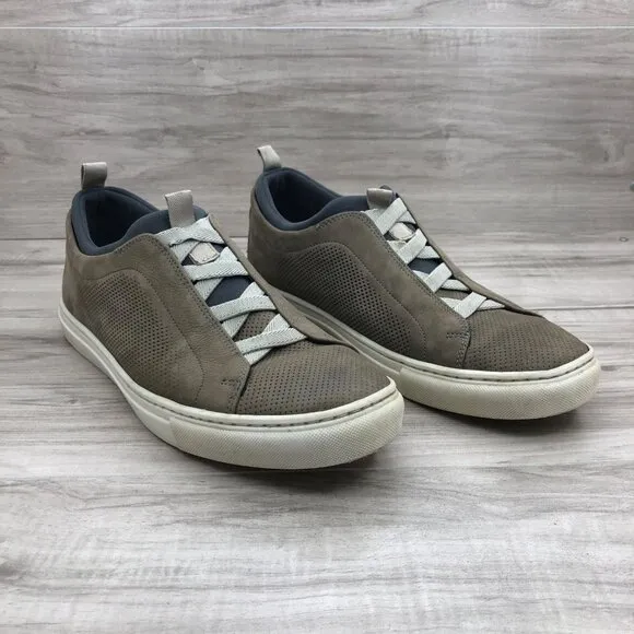 Martin Dingman Sneakers Mens 8M Taupe Brown Nubuck Leather Slip On Shoes