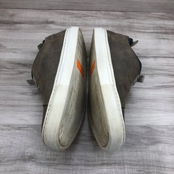Martin Dingman Sneakers Mens 8M Taupe Brown Nubuck Leather Slip On Shoes