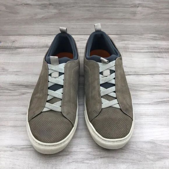 Martin Dingman Sneakers Mens 8M Taupe Brown Nubuck Leather Slip On Shoes