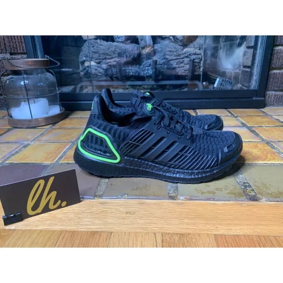 Mens 9 Adidas Ultraboost DNA CC 1 ClimaCool Black Volt Athletic Running Shoes GX