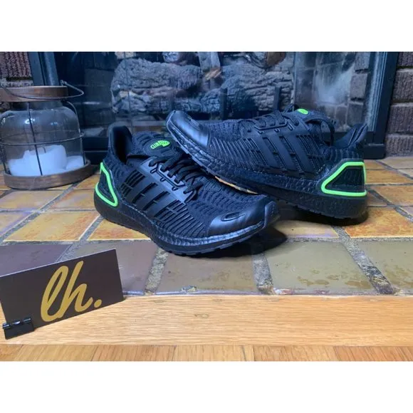 Mens 9 Adidas Ultraboost DNA CC 1 ClimaCool Black Volt Athletic Running Shoes GX