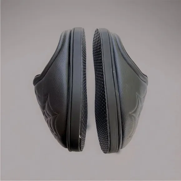 Men's Black Quilted Slip-On Shoes