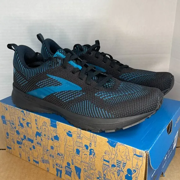 MEN'S BROOKS REVEL 5 RUNNING SHOES (110374 1D 038) SIZE 10 COLOR BLACK/EBONY