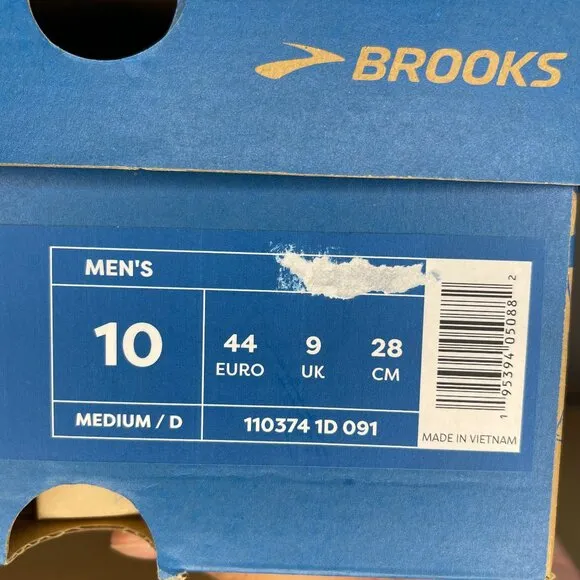 MEN'S BROOKS REVEL 5 RUNNING SHOES (110374 1D 038) SIZE 10 COLOR BLACK/EBONY