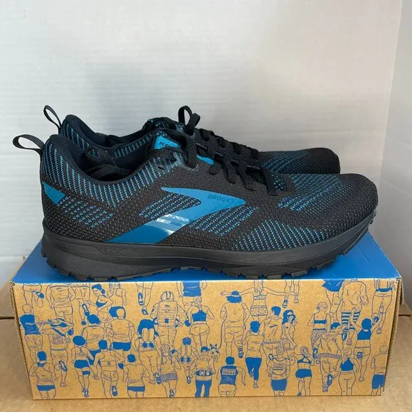 MEN'S BROOKS REVEL 5 RUNNING SHOES (110374 1D 038) SIZE 10 COLOR BLACK/EBONY