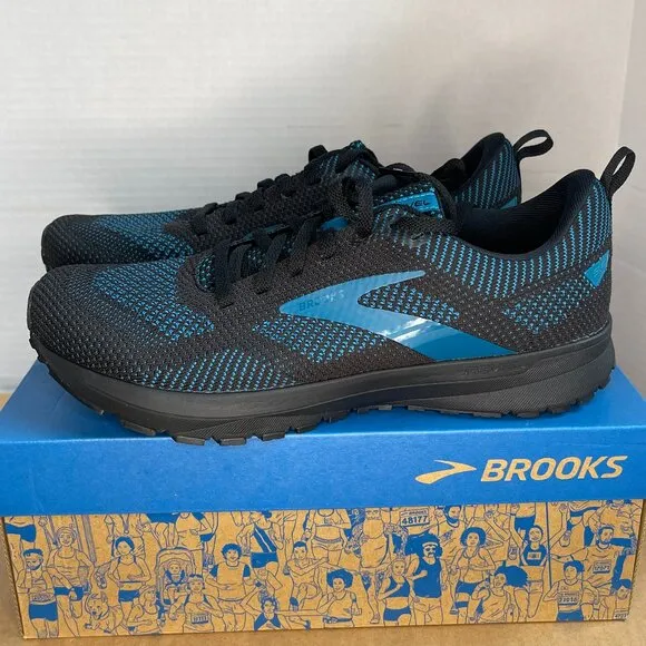 MEN'S BROOKS REVEL 5 RUNNING SHOES (110374 1D 038) SIZE 10 COLOR BLACK/EBONY