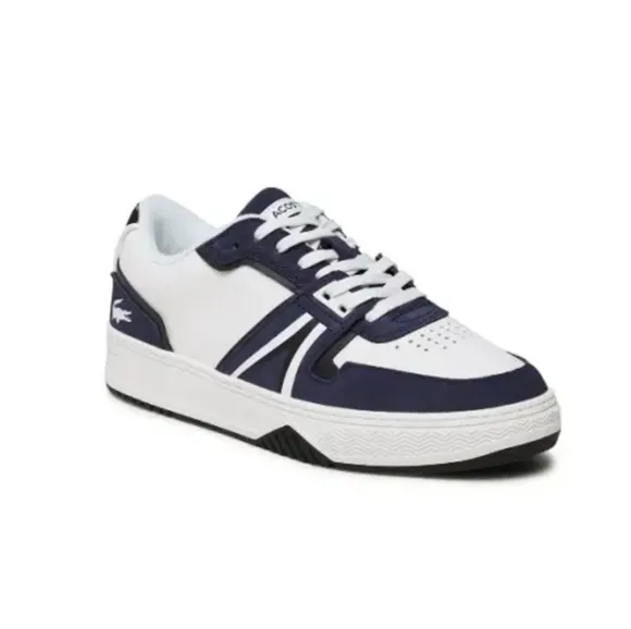 Mens Lacoste Leather Sneakers L001 SMA Size 12.5 Athletic Shoes NEW White Navy