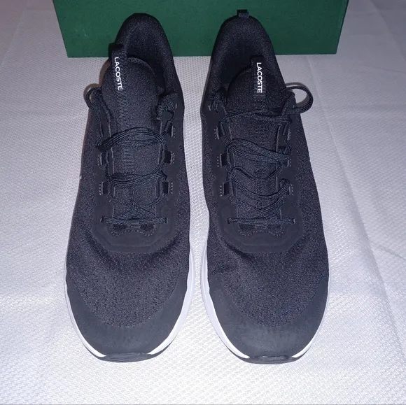 Mens Lacoste Sneakers Size 13 NEW Run Spin Black White Shoes