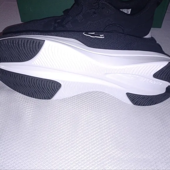 Mens Lacoste Sneakers Size 13 NEW Run Spin Black White Shoes