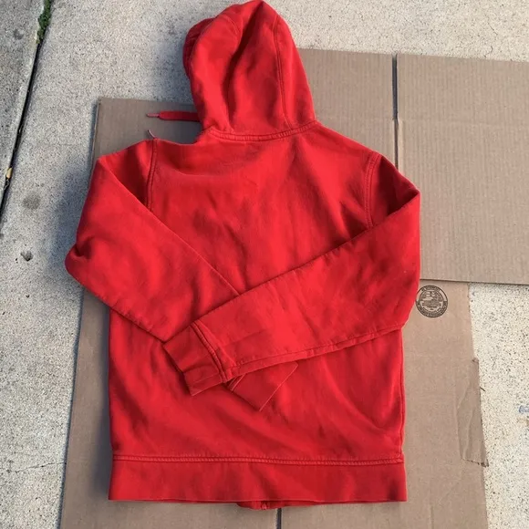 Mens Lacoste Zip Up Hoodie Sweater Size Small Red