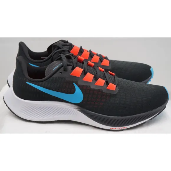 Men's Nike Air Zoom Pegasus 37 Running Shoes, BQ9646 011 Size 10 Off Noir/LT