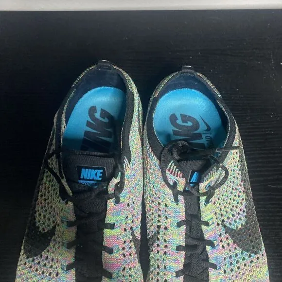 Mens Nike Flyknit Racer Running Shoes Multicolor 526628-304 Size 13