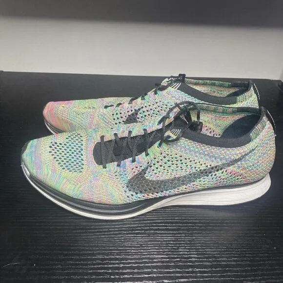 Mens Nike Flyknit Racer Running Shoes Multicolor 526628-304 Size 13