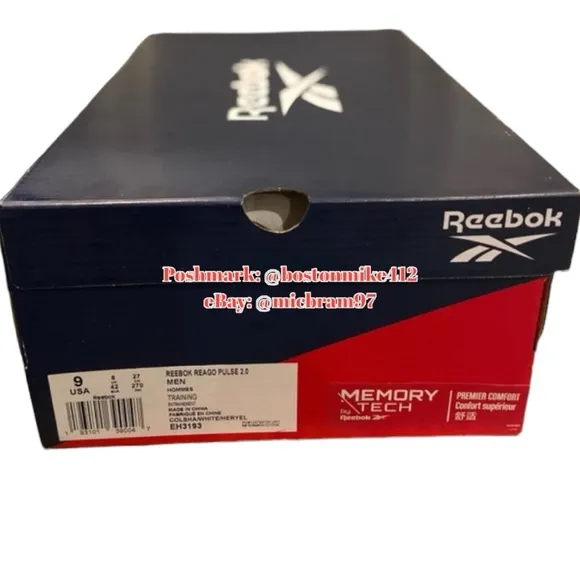 Mens Reebok Athletic Sneakers Size 9 Reebok Reago Pulse 2.0 Gray Training Shoes