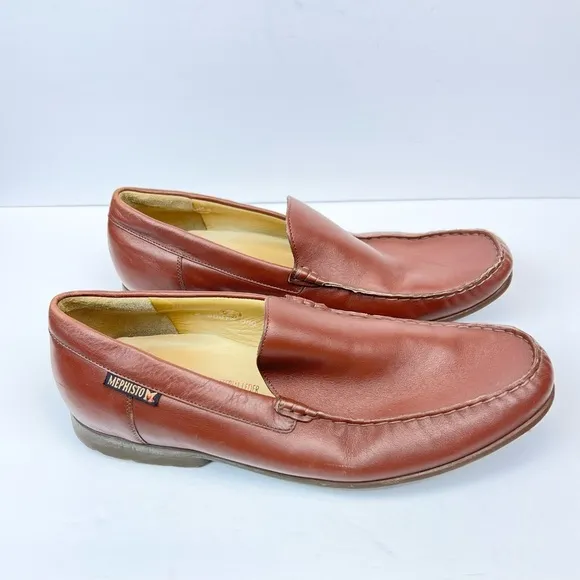 Mephisto Brown Leather Slip-on Men’s Cool- Air Loafers Shoes Size 11.5