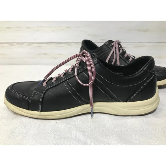 Mephisto Runoff Air Jet System Men's Size 12 Black Leather Lace-Up Sneaker Shoes