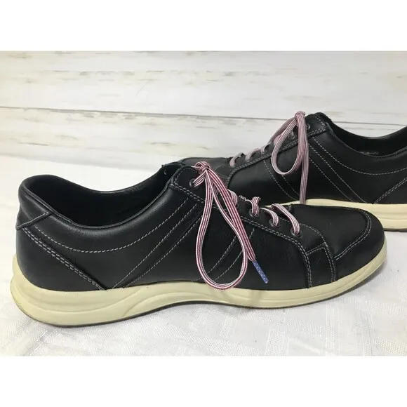 Mephisto Runoff Air Jet System Men's Size 12 Black Leather Lace-Up Sneaker Shoes