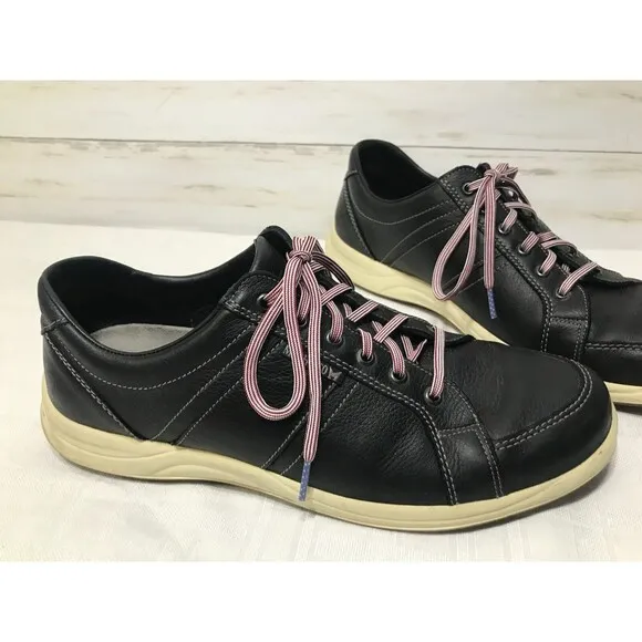 Mephisto Runoff Air Jet System Men's Size 12 Black Leather Lace-Up Sneaker Shoes