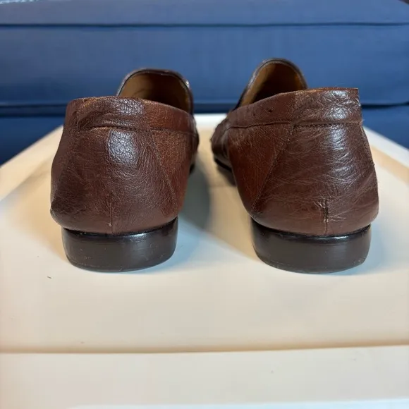 Mezlan Platinum Ostrich Men's Brown Loafers