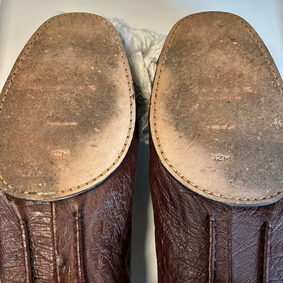 Mezlan Platinum Ostrich Men's Brown Loafers