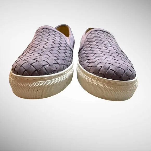 M.GEMI CERCHIO WOVEN LAVENDER LEATHER SLIP ON SHOES SIZE 40