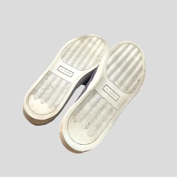 M.GEMI CERCHIO WOVEN LAVENDER LEATHER SLIP ON SHOES SIZE 40