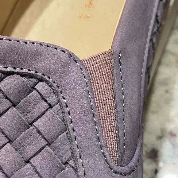 M.GEMI CERCHIO WOVEN LAVENDER LEATHER SLIP ON SHOES SIZE 40