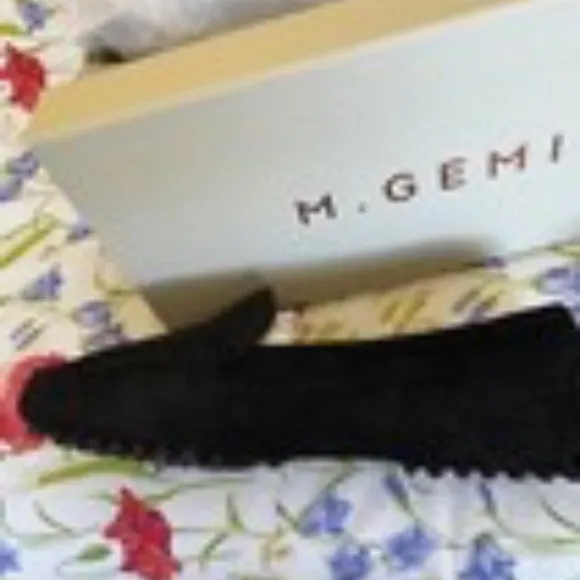 M.Gemi Felize Shearling Loafer BRAND NEW IN BOX Black suede/brown shearling