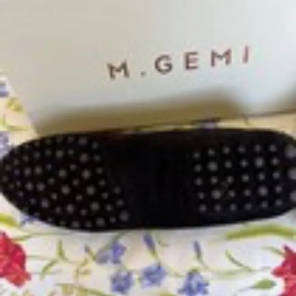 M.Gemi Felize Shearling Loafer BRAND NEW IN BOX Black suede/brown shearling