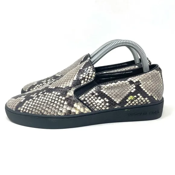 Michael Kors Slip On Sneaker Snakeskin Black Womens 8