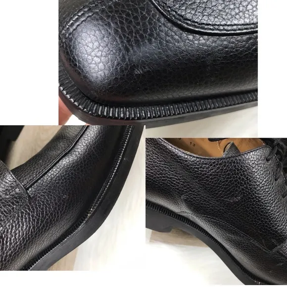 Michael Toschi Calaveras Split Toe Derby Black Pebble Leather Oxford Shoes 13