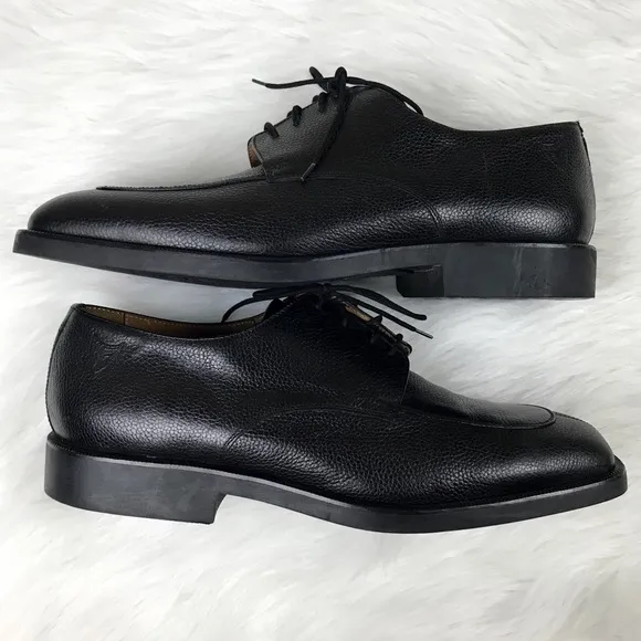 Michael Toschi Calaveras Split Toe Derby Black Pebble Leather Oxford Shoes 13