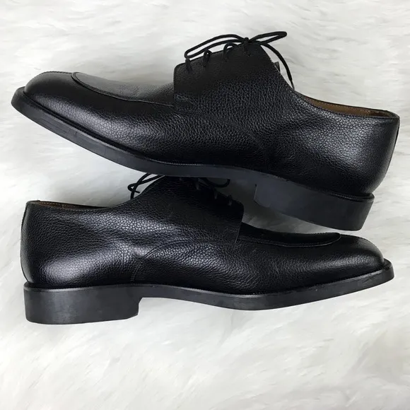 Michael Toschi Calaveras Split Toe Derby Black Pebble Leather Oxford Shoes 13