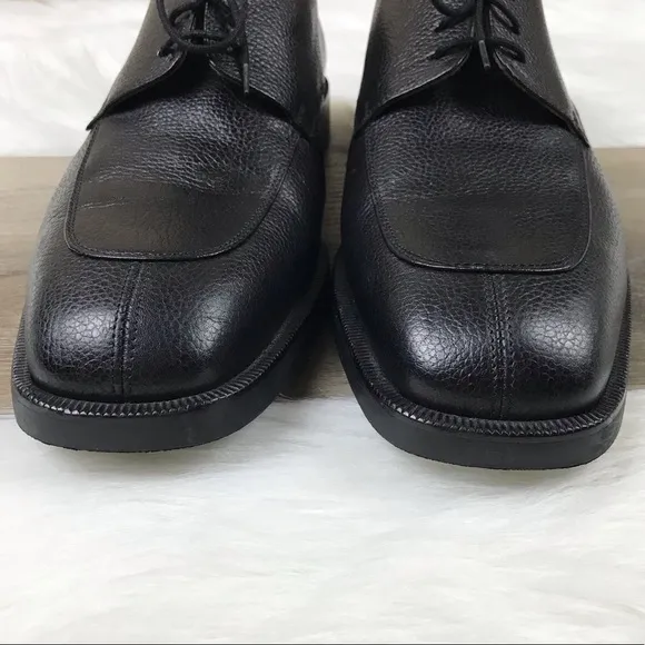 Michael Toschi Calaveras Split Toe Derby Black Pebble Leather Oxford Shoes 13