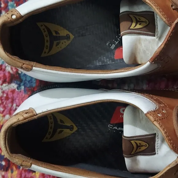 Michael Toschi G1 Saddle Leather Golf Shoes Cigar/White Italy Sz 10