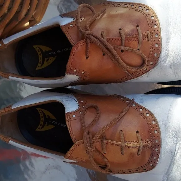 Michael Toschi G1 Saddle Leather Golf Shoes Cigar/White Italy Sz 10