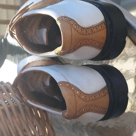 Michael Toschi G1 Saddle Leather Golf Shoes Cigar/White Italy Sz 10
