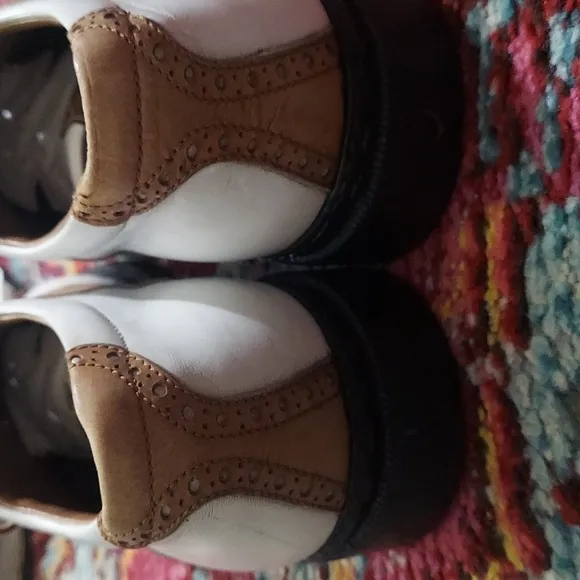 Michael Toschi G1 Saddle Leather Golf Shoes Cigar/White Italy Sz 10