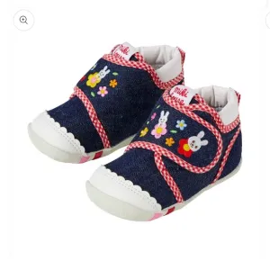 MIKI HOUSE - Usako’s Flower Garden First Walker Shoes - size 12.5 or US 5.5